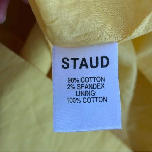 Staud Sophie 3/4 puff sleeve cotton poplin mini dress size M medium - Picture 10 of 16